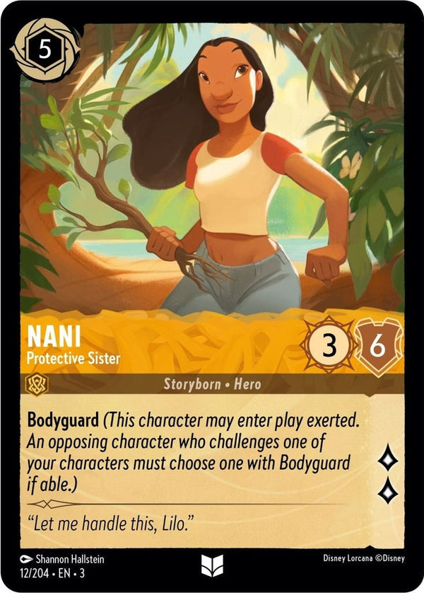 Nani - Protective Sister - 12/204 Uncommon Disney Lorcana card from Into the Inklands, Near Mint Normal