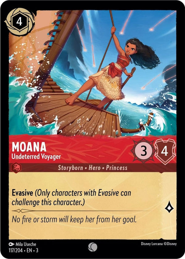 Moana - Undeterred Voyager - 117/204 Common Disney Lorcana card from Into the Inklands, Near Mint Normal