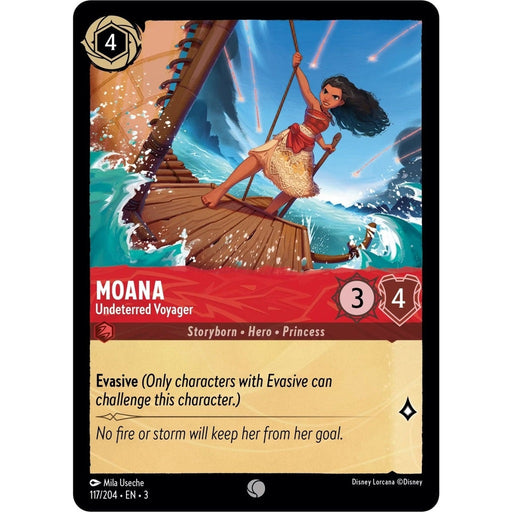 Moana - Undeterred Voyager - 117/204 Common Disney Lorcana card from Into the Inklands, Near Mint Normal