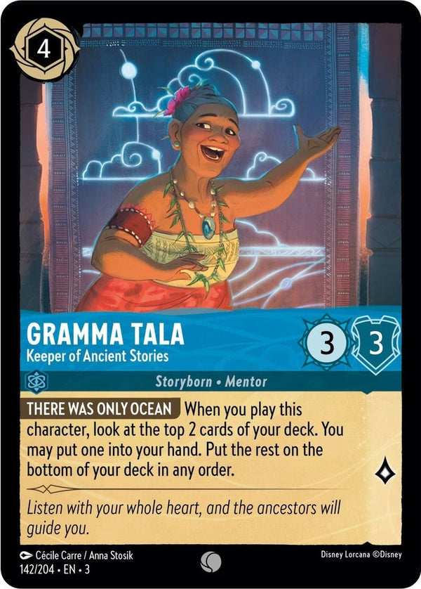 Gramma Tala - Keeper of Ancient Stories - 142/204 Common Disney Lorcana card from Into the Inklands, Near Mint Normal