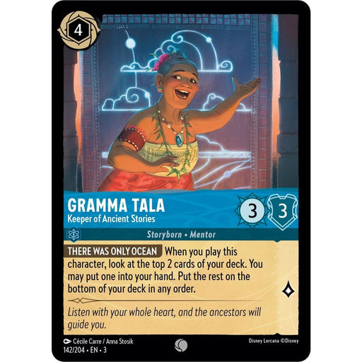 Gramma Tala - Keeper of Ancient Stories - 142/204 Common Disney Lorcana card from Into the Inklands, Near Mint Normal
