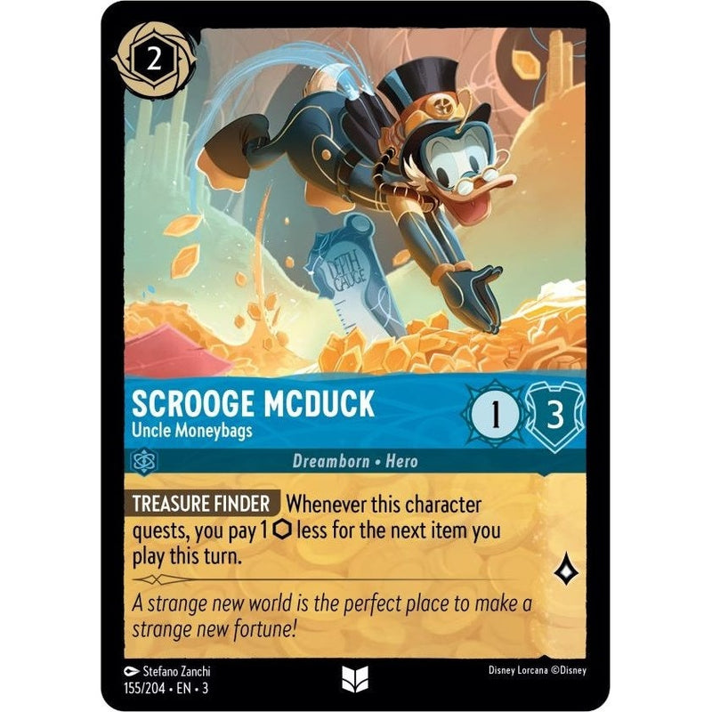 Scrooge McDuck - Uncle Moneybags - 155/204 Uncommon Disney Lorcana card from Into the Inklands, Near Mint Normal