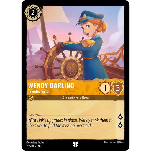 Wendy Darling - Talented Sailor - 23/204 Uncommon Disney Lorcana card from Into the Inklands, Near Mint Normal