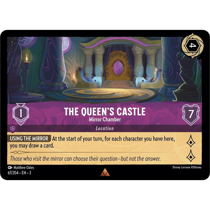 The Queen's Castle - Mirror Chamber - 67/204 Rare Disney Lorcana card from Into the Inklands, Near Mint Normal