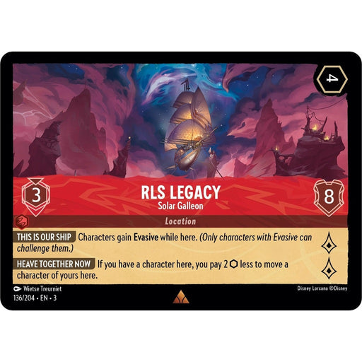 RLS Legacy - Solar Galleon - 136/204 Rare Disney Lorcana card from Into the Inklands, Near Mint Normal