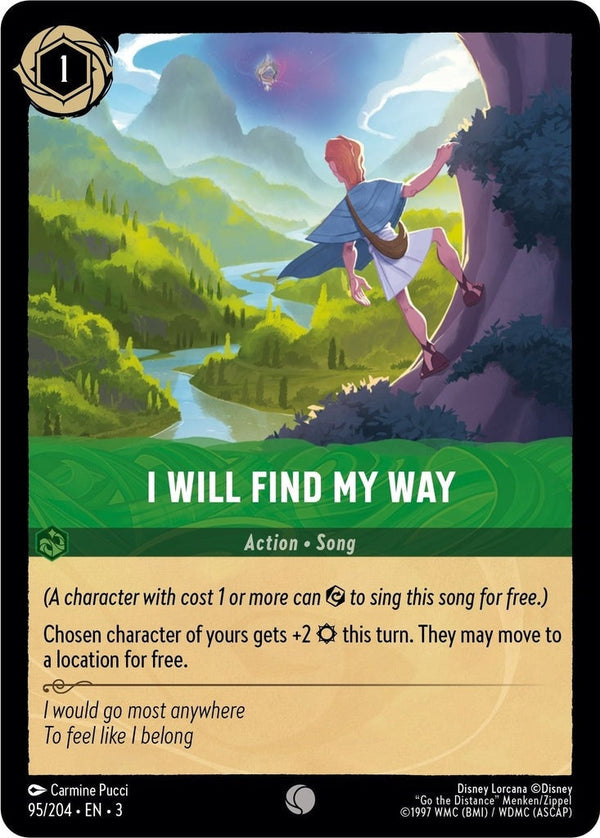 I Will Find My Way - 95/204 Common Disney Lorcana card from Into the Inklands, Near Mint Normal