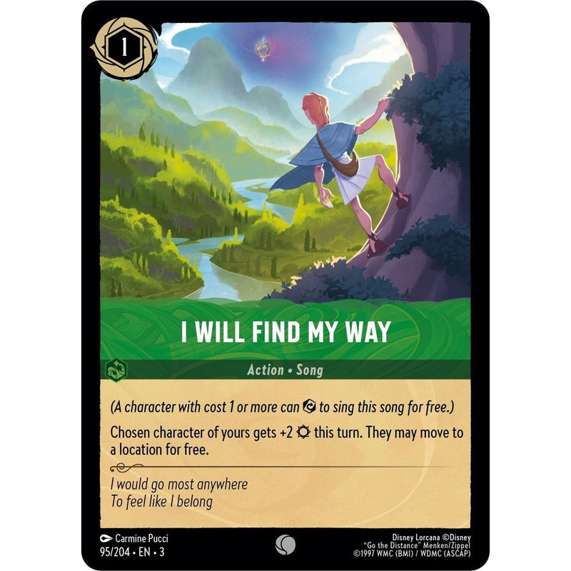 I Will Find My Way - 95/204 Common Disney Lorcana card from Into the Inklands, Near Mint Normal