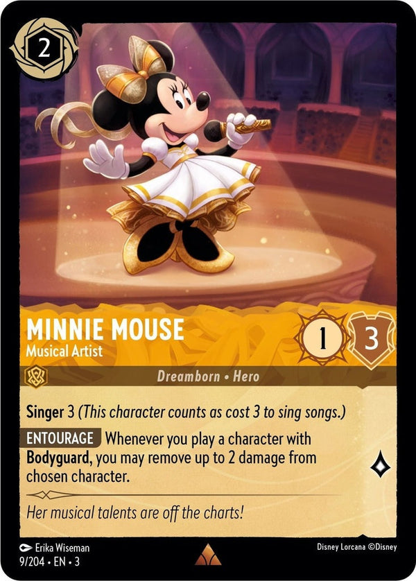 Minnie Mouse - Musical Artist - 9/204 Rare Disney Lorcana card from Into the Inklands, Near Mint Cold Foil