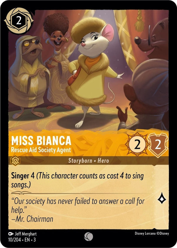 Miss Bianca - Rescue Aid Society Agent - 10/204 Common Disney Lorcana card from Into the Inklands, Near Mint Normal