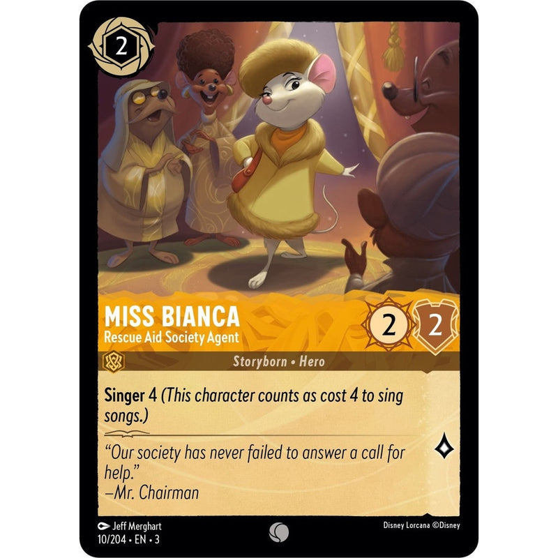 Miss Bianca - Rescue Aid Society Agent - 10/204 Common Disney Lorcana card from Into the Inklands, Near Mint Normal