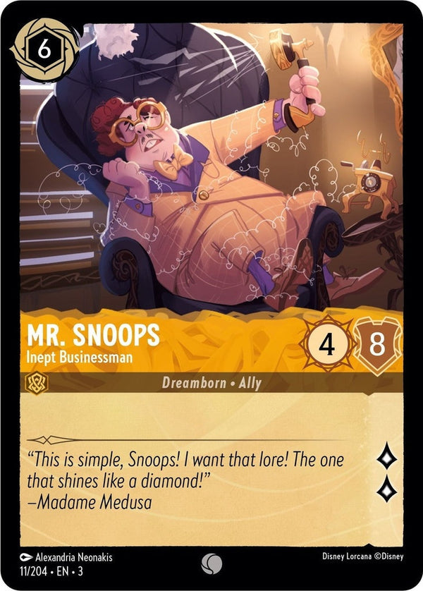Mr. Snoops - Inept Businessman - 11/204 Common Disney Lorcana card from Into the Inklands, Near Mint Normal