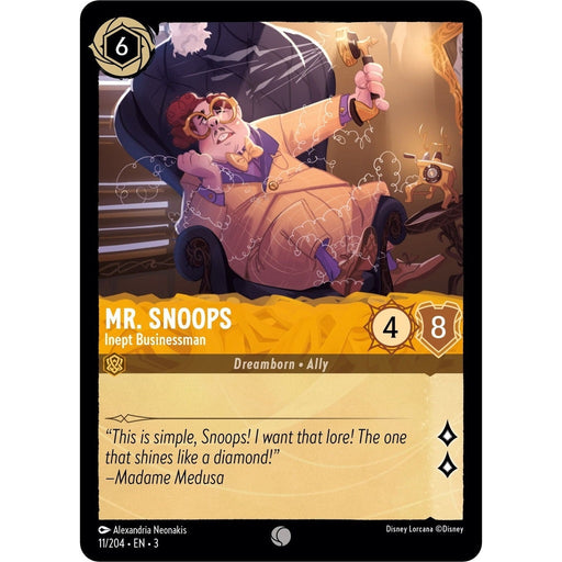 Mr. Snoops - Inept Businessman - 11/204 Common Disney Lorcana card from Into the Inklands, Near Mint Normal