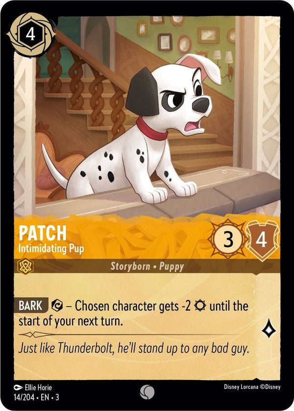 Patch - Intimidating Pup - 14/204 Common Disney Lorcana card from Into the Inklands, Near Mint Normal