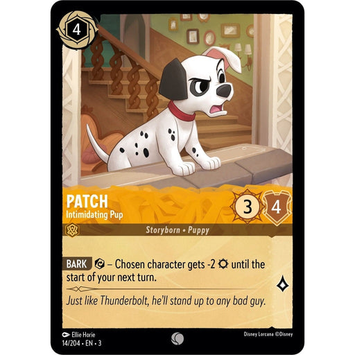 Patch - Intimidating Pup - 14/204 Common Disney Lorcana card from Into the Inklands, Near Mint Normal