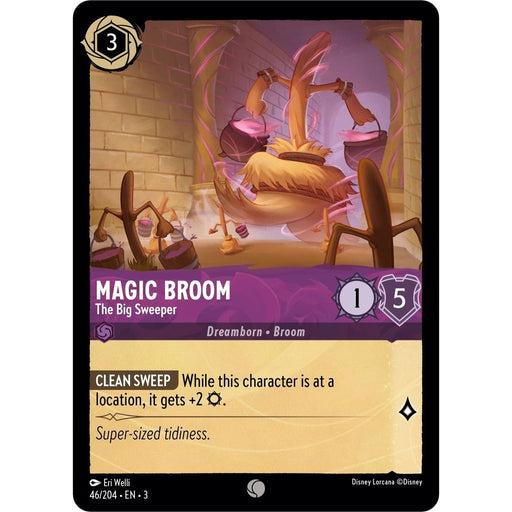 Magic Broom - The Big Sweeper - 46/204 Common Disney Lorcana card from Into the Inklands, Near Mint Normal