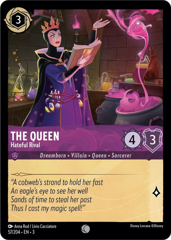 The Queen - Hateful Rival - 57/204 Common Disney Lorcana card from Into the Inklands, Near Mint Normal