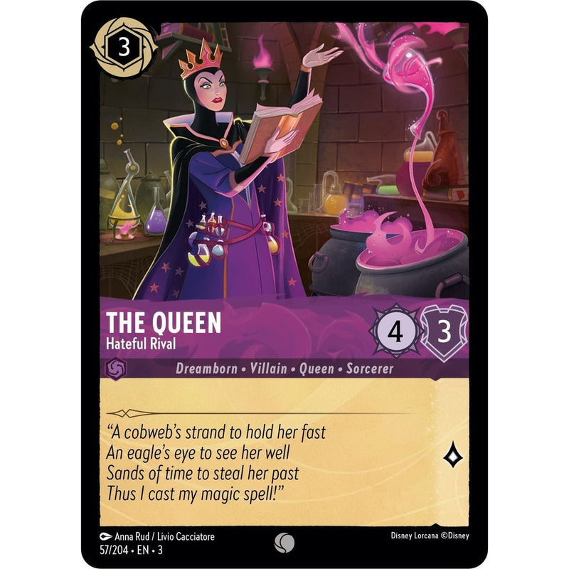 The Queen - Hateful Rival - 57/204 Common Disney Lorcana card from Into the Inklands, Near Mint Normal