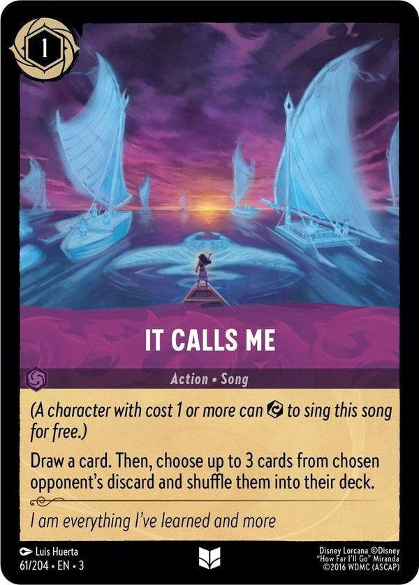 It Calls Me - 61/204 Uncommon Disney Lorcana card from Into the Inklands, Near Mint Normal