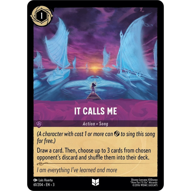 It Calls Me - 61/204 Uncommon Disney Lorcana card from Into the Inklands, Near Mint Normal