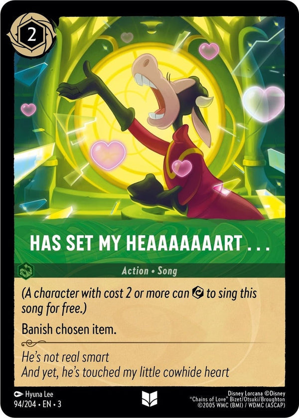 Has Set My Heaaaaaaart . . . - 94/204 Uncommon Disney Lorcana card from Into the Inklands, Near Mint Normal