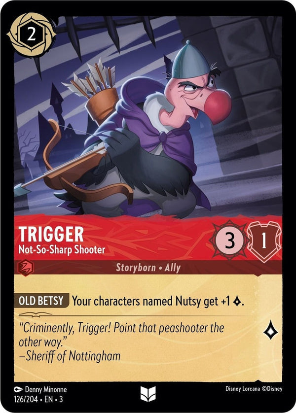 Trigger - Not-So-Sharp Shooter - 126/204 Uncommon Disney Lorcana card from Into the Inklands, Near Mint Normal