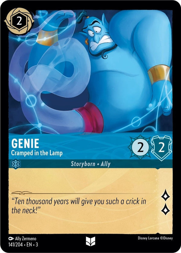 Genie - Cramped in the Lamp - 141/204 Uncommon Disney Lorcana card from Into the Inklands, Near Mint Normal