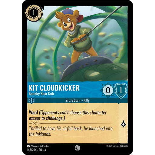 Kit Cloudkicker - Spunky Bear Cub - 148/204 Common Disney Lorcana card from Into the Inklands, Near Mint Normal