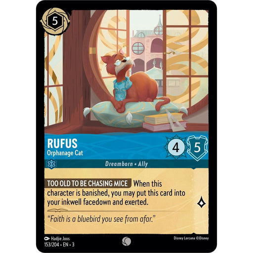 Rufus - Orphanage Cat - 153/204 Common Disney Lorcana card from Into the Inklands, Near Mint Normal