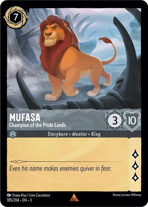 Mufasa - Champion of the Pride Lands - 185/204 Rare Disney Lorcana card from Into the Inklands, Near Mint Normal