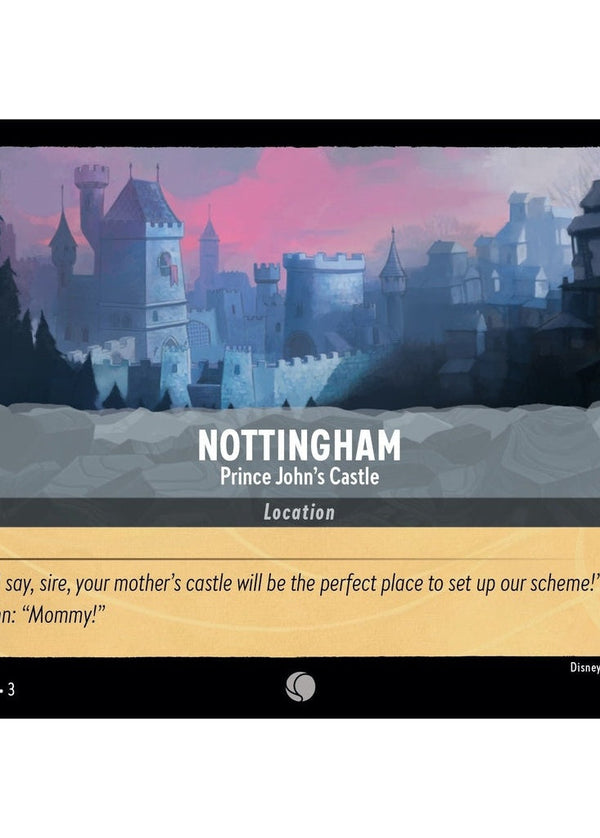 Nottingham - Prince John's Castle - 203/204 Common Disney Lorcana card from Into the Inklands, Near Mint Normal