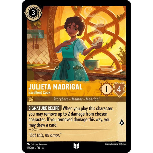 Julieta Madrigal - Excellent Cook - 13/204 Uncommon Disney Lorcana card from Ursula's Return, Near Mint Normal