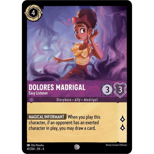 Dolores Madrigal - Easy Listener - 41/204 Common Disney Lorcana card from Ursula's Return, Near Mint Normal