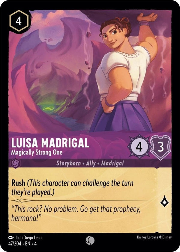 Luisa Madrigal - Magically Strong One - 47/204 Common Disney Lorcana card from Ursula's Return, Near Mint Normal