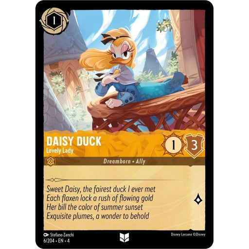Daisy Duck - Lovely Lady - 6/204 Uncommon Disney Lorcana card from Ursula's Return, Near Mint Normal
