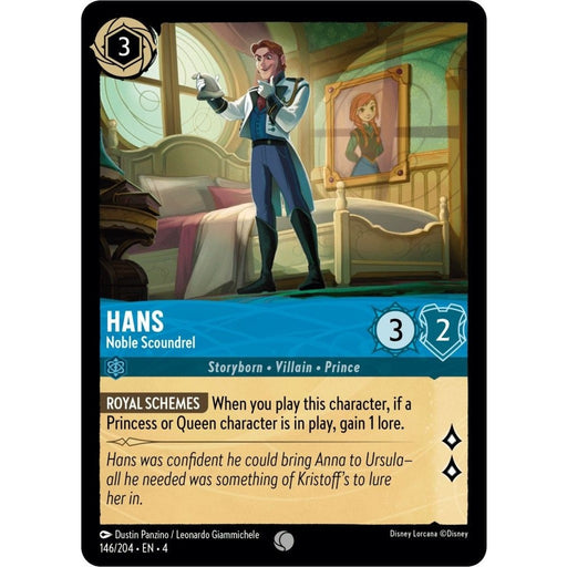 Hans - Noble Scoundrel - 146/204 Common Disney Lorcana card from Ursula's Return, Near Mint Normal