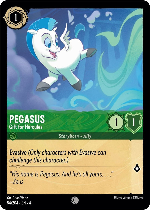 Pegasus - Gift for Hercules - 84/204 Common Disney Lorcana card from Ursula's Return, Near Mint Normal