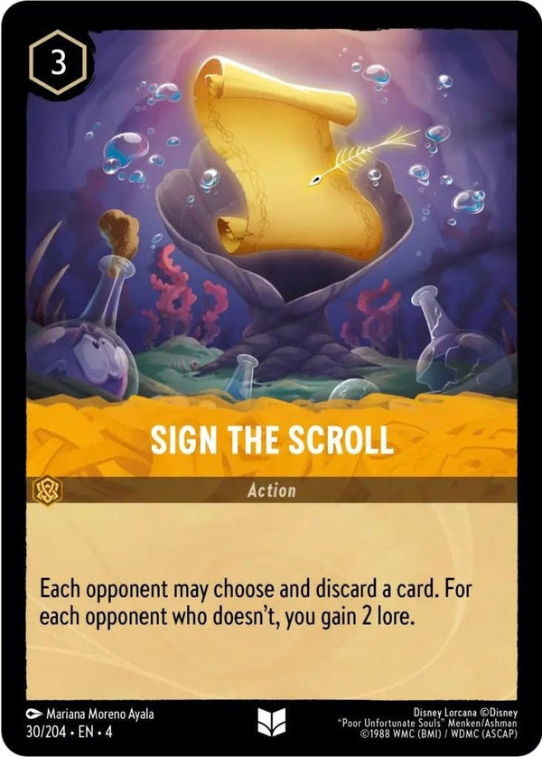Sign the Scroll - 30/204 Uncommon Disney Lorcana card from Ursula's Return, Near Mint Normal