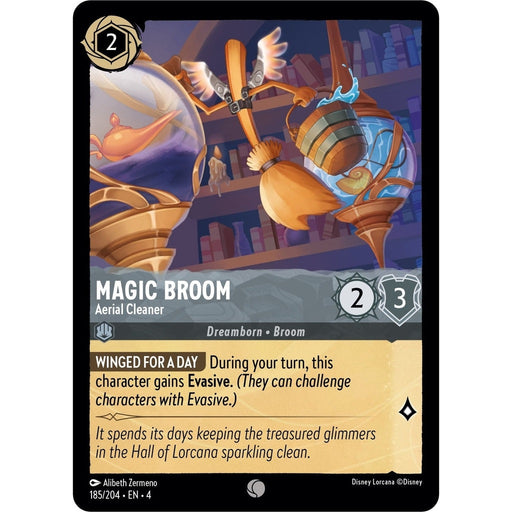 Magic Broom - Aerial Cleaner - 185/204 Common Disney Lorcana card from Ursula's Return, Near Mint Normal