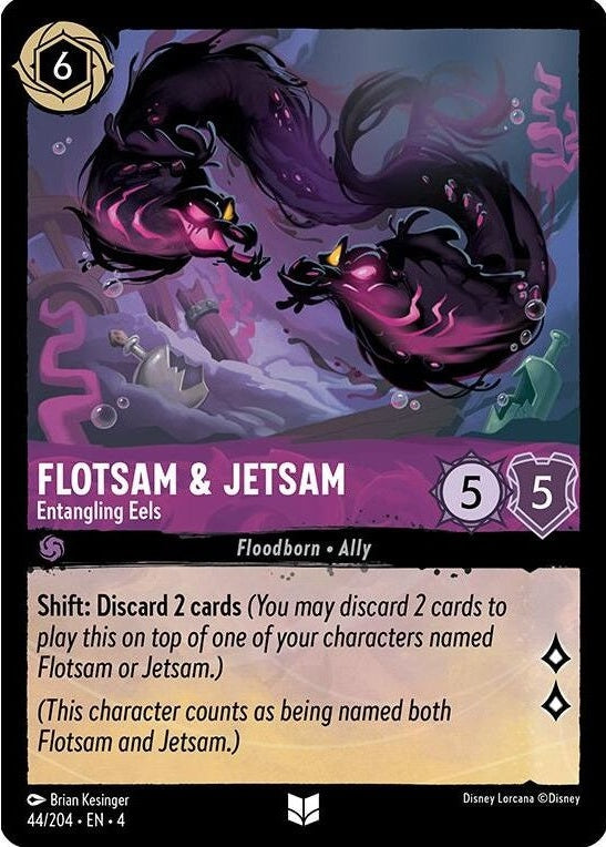 Flotsam & Jetsam - Entangling Eels - 44/204 Uncommon Disney Lorcana card from Ursula's Return, Near Mint Normal
