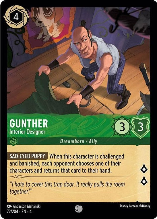 Gunther - Interior Designer - 72/204 Common Disney Lorcana card from Ursula's Return, Near Mint Normal
