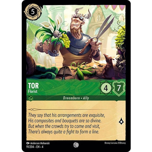 Tor - Florist - 91/204 Common Disney Lorcana card from Ursula's Return, Near Mint Normal