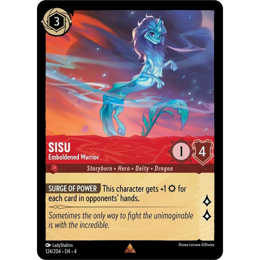 Sisu - Emboldened Warrior - 124/204 Rare Disney Lorcana card from Ursula's Return, Near Mint Normal