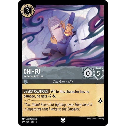 Chi-Fu - Imperial Advisor - 177/204 Uncommon Disney Lorcana card from Ursula's Return, Near Mint Normal