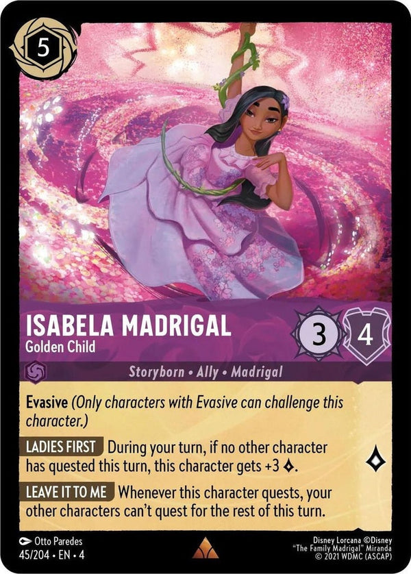 Isabela Madrigal - Golden Child - 45/204 Rare Disney Lorcana card from Ursula's Return, Near Mint Normal