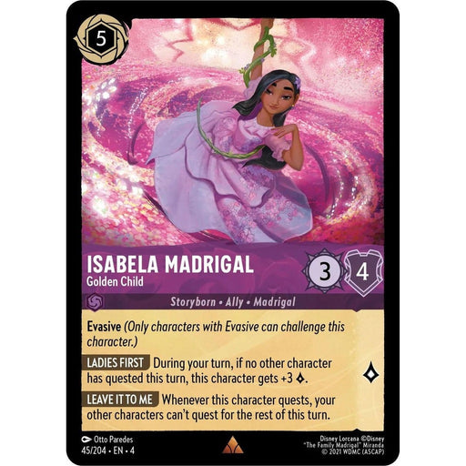 Isabela Madrigal - Golden Child - 45/204 Rare Disney Lorcana card from Ursula's Return, Near Mint Normal