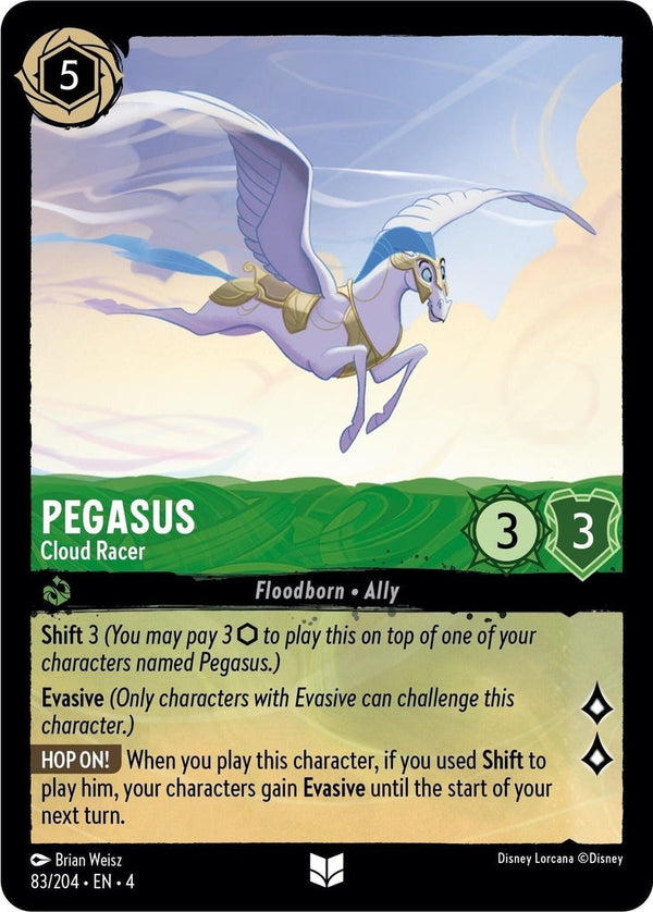 Pegasus - Cloud Racer - 83/204 Uncommon Disney Lorcana card from Ursula's Return, Near Mint Normal