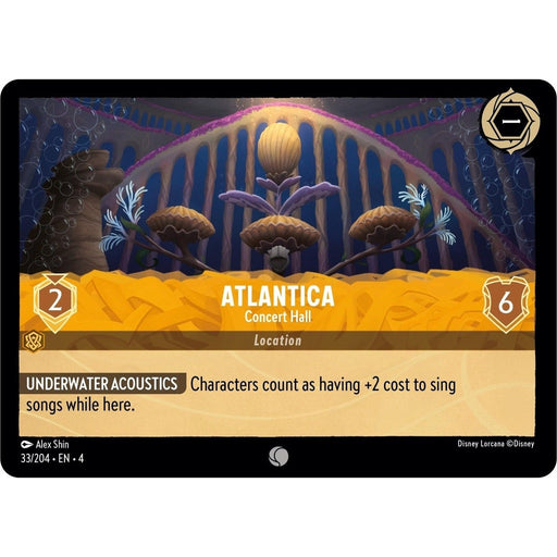 Atlantica - 33/204 Common Disney Lorcana card from Ursula's Return, Near Mint Normal