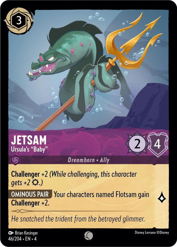 Jetsam - Ursula's "Baby" - 46/204 Common Disney Lorcana card from Ursula's Return, Near Mint Normal
