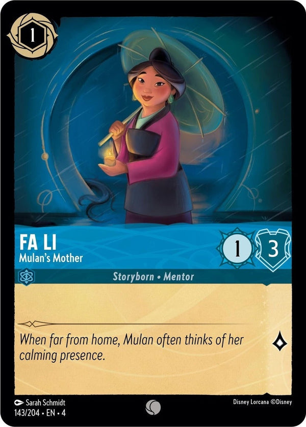 Fa Li - Mulan's Mother - 143/204 Common Disney Lorcana card from Ursula's Return, Near Mint Cold Foil