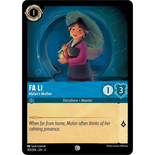 Fa Li - Mulan's Mother - 143/204 Common Disney Lorcana card from Ursula's Return, Near Mint Cold Foil